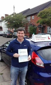 Adrian had failed two tests in an automatic in London but passed on his first attempt with Martinacute;s Driving School in a manual