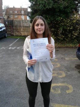 A huge well done to Genna who passed first time with a clean sheet 0 faults in November 2014