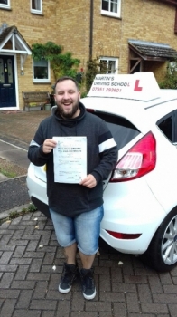 A brilliant first time pass for Peter who passed with a clean sheet zero faults on his first attempt!