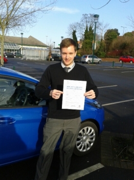 Aaron passed on 10315 on his first attempt with one minor fault